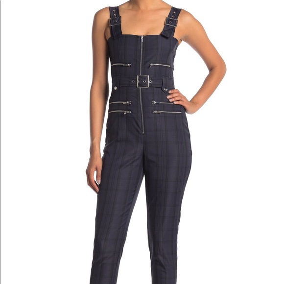 Weworewhat Plaid Motto Overalls - Picture 2 of 2